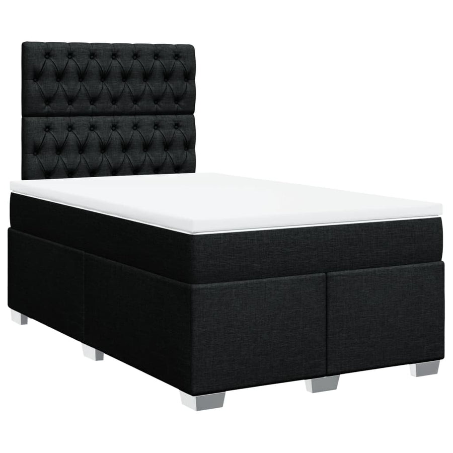 Boxspring met matras stof zwart 120x190 cm