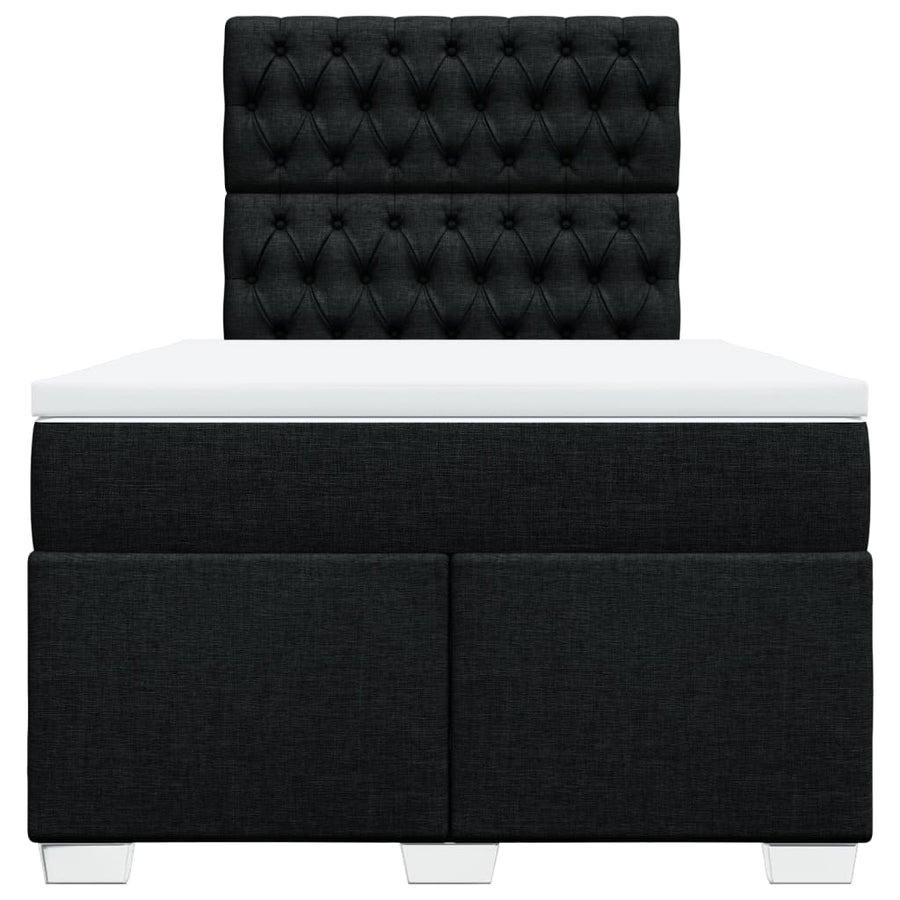 Boxspring met matras stof zwart 120x190 cm