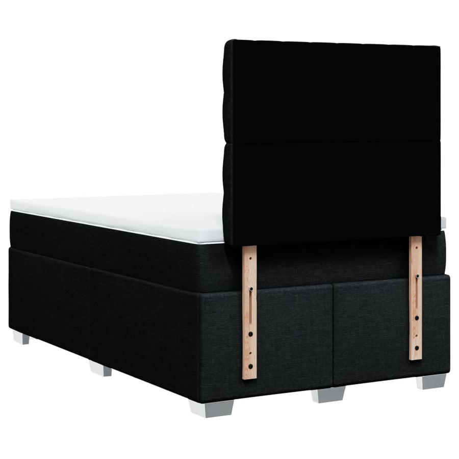 Boxspring met matras stof zwart 120x190 cm