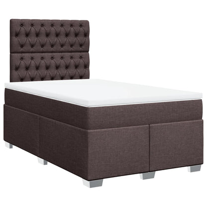 Boxspring met matras stof donkerbruin 120x190 cm