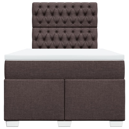 Boxspring met matras stof donkerbruin 120x190 cm