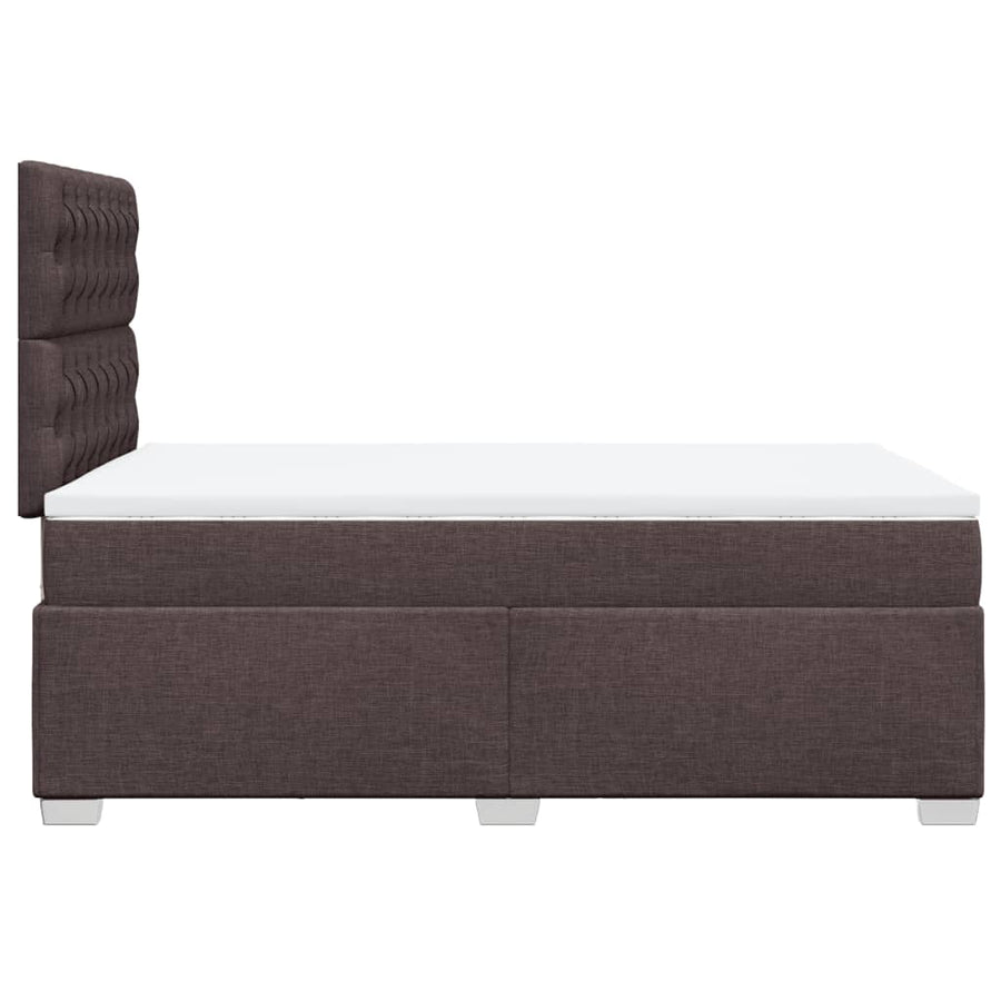 Boxspring met matras stof donkerbruin 120x190 cm