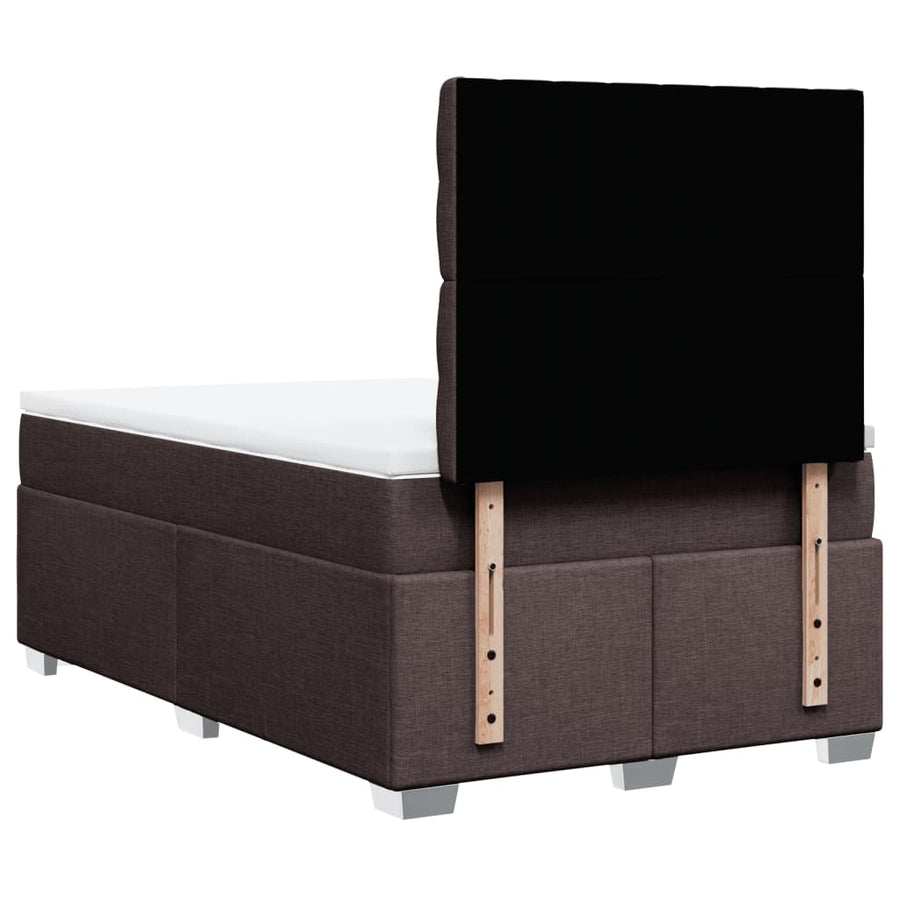Boxspring met matras stof donkerbruin 120x190 cm