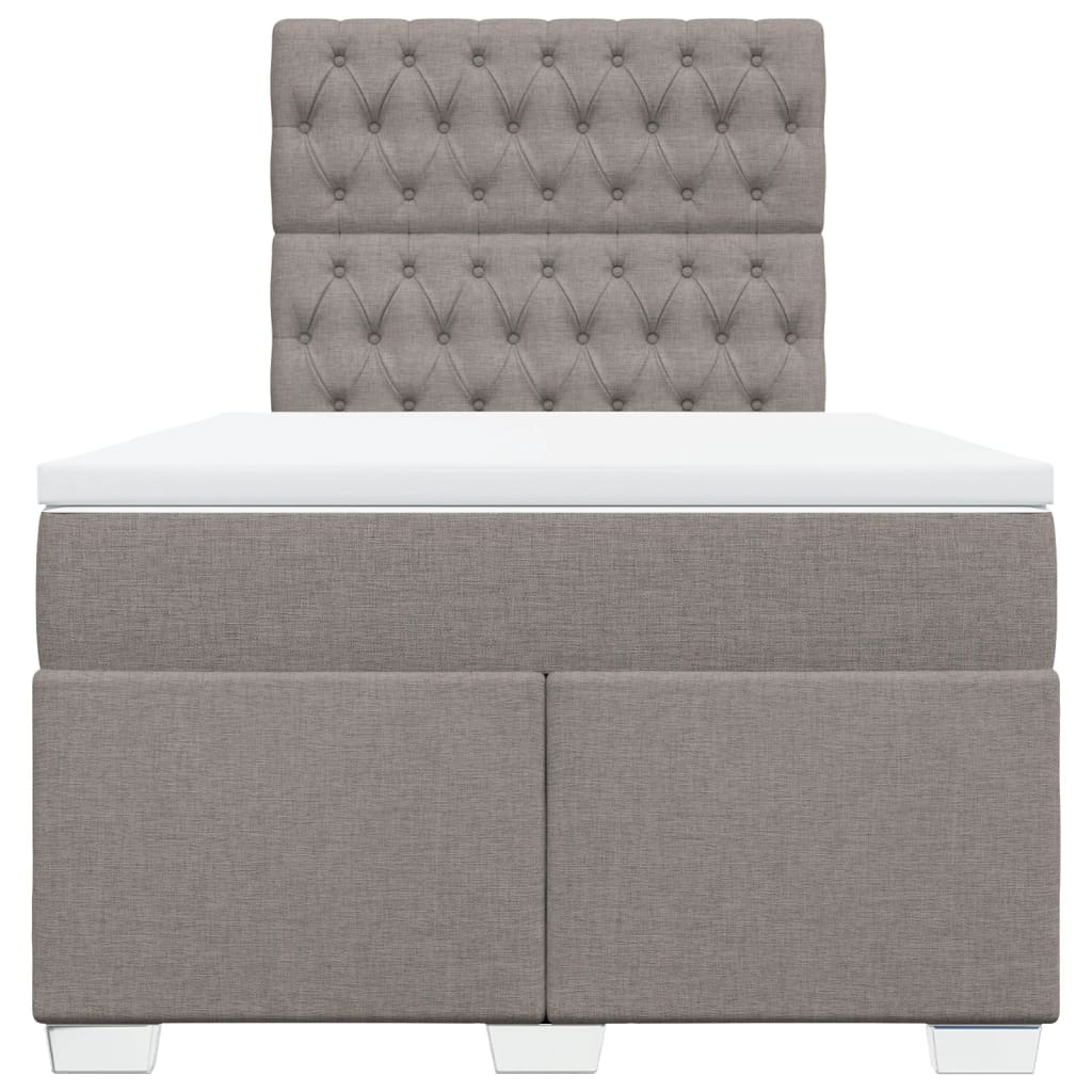Boxspring met matras stof taupe 120x190 cm