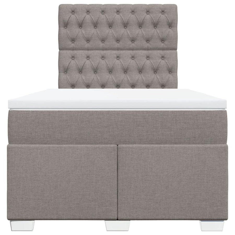 Boxspring met matras stof taupe 120x190 cm