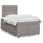 Box spring with mattress fabric taupe 120x190 cm