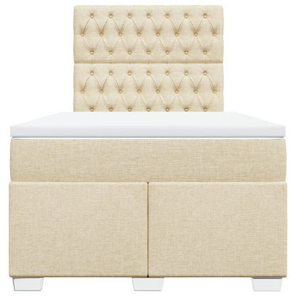 Boxspring met matras stof crèmekleurig 120x190 cm