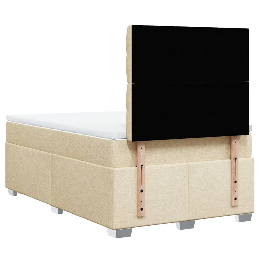 Boxspring met matras stof crèmekleurig 120x190 cm