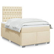 Boxspring met matras crèmekleurig 120x190 cm