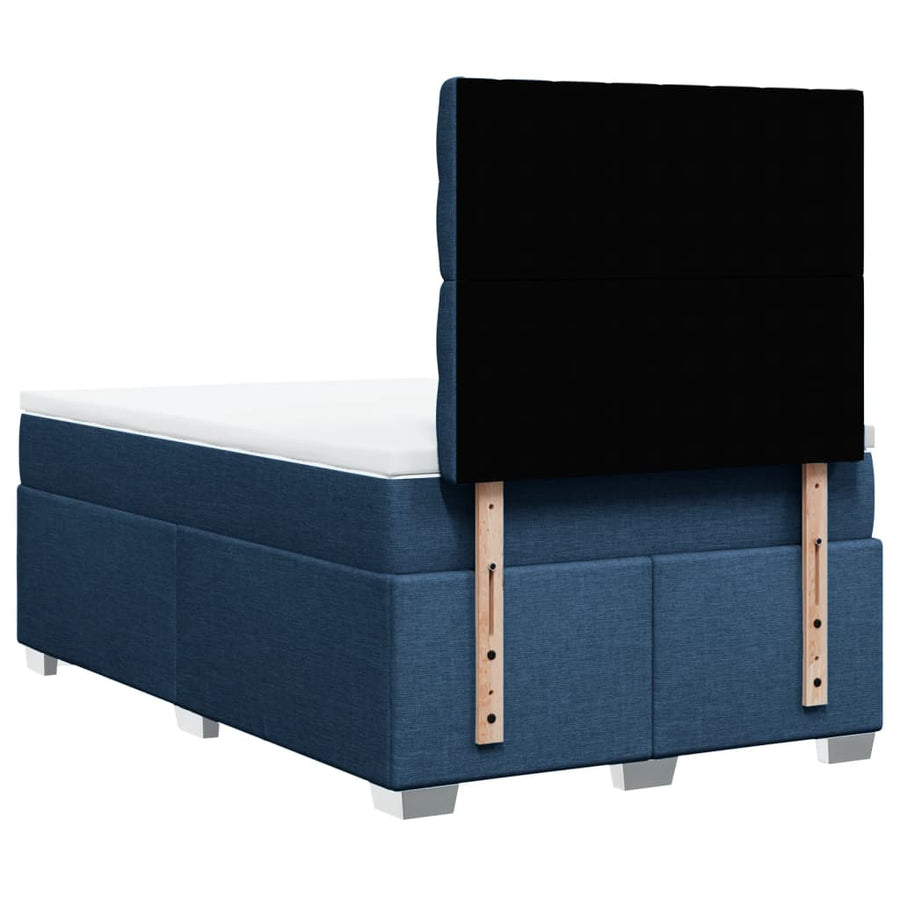 Boxspring met matras stof blauw 120x190 cm