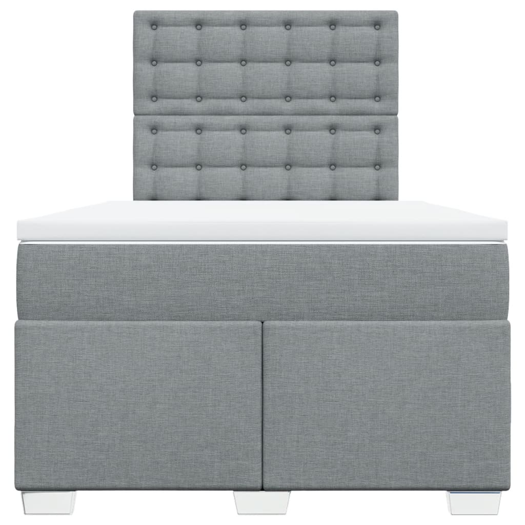 Boxspring met matras stof lichtgrijs 120x190 cm