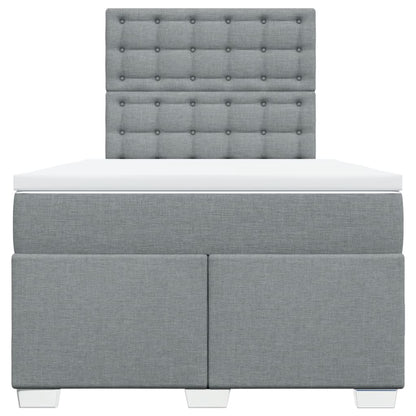 Boxspring met matras stof lichtgrijs 120x190 cm