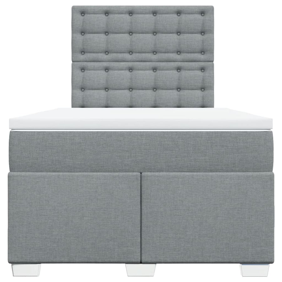 Boxspring met matras stof lichtgrijs 120x190 cm