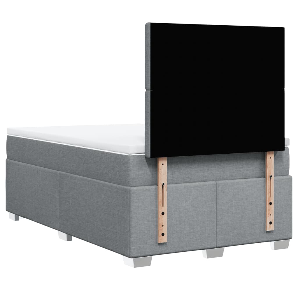 Boxspring met matras stof lichtgrijs 120x190 cm