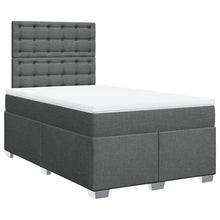 Boxspring met matras stof donkergrijs 120x190 cm