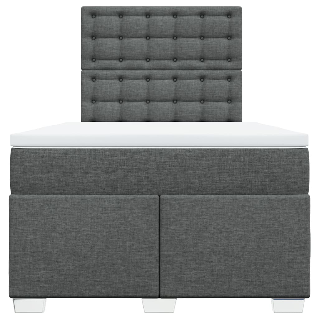 Boxspring met matras stof donkergrijs 120x190 cm