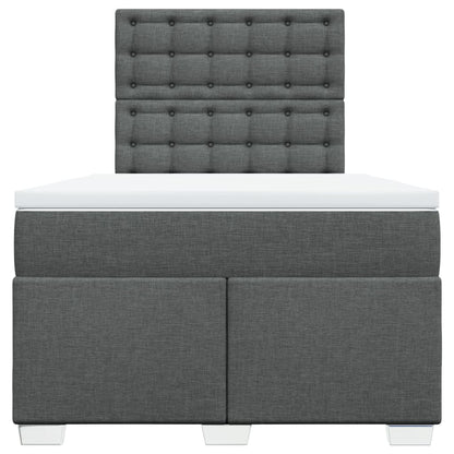 Boxspring met matras stof donkergrijs 120x190 cm