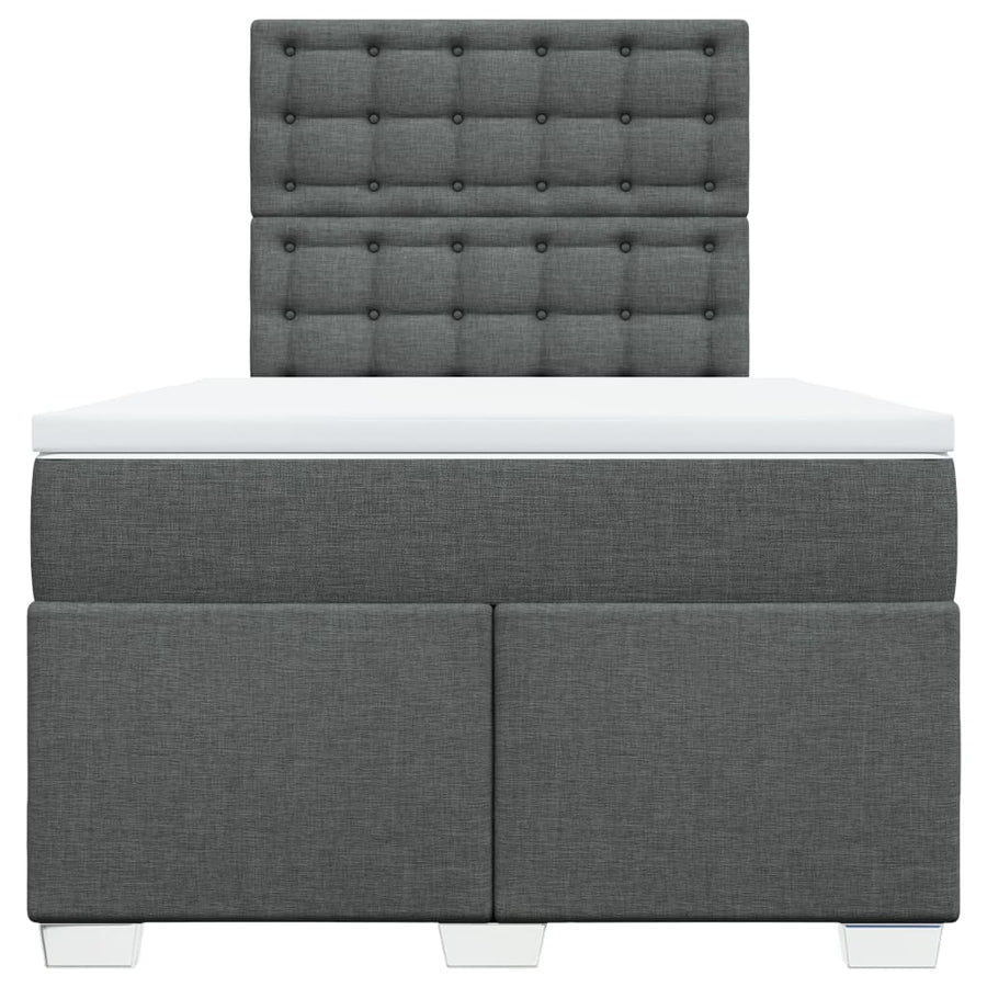 Boxspring met matras stof donkergrijs 120x190 cm