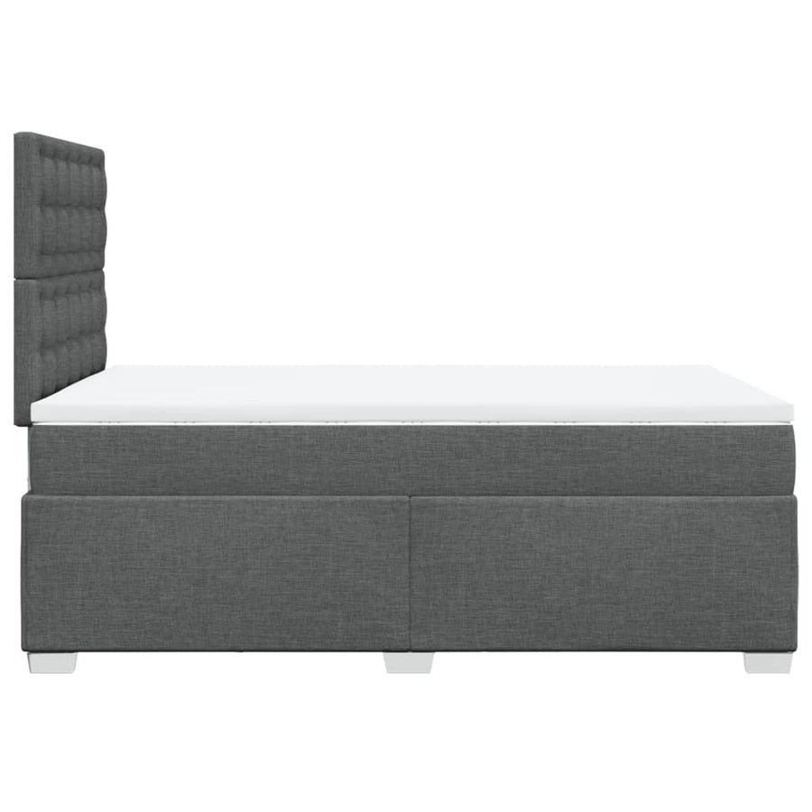 Boxspring met matras stof donkergrijs 120x190 cm