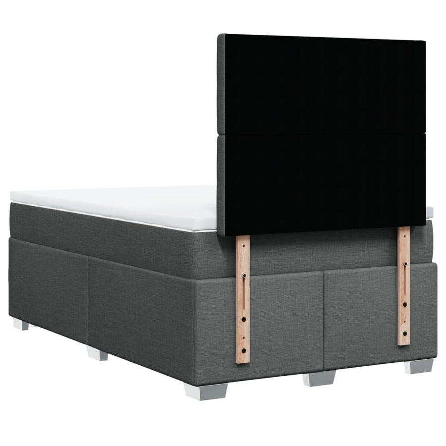 Boxspring met matras stof donkergrijs 120x190 cm