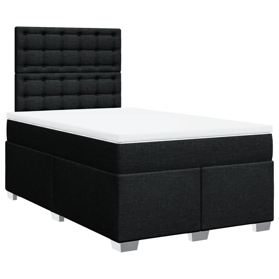 Boxspring met matras stof zwart 120x190 cm