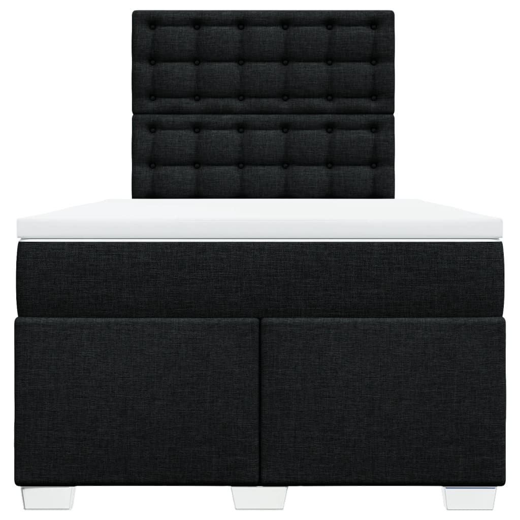 Boxspring met matras stof zwart 120x190 cm