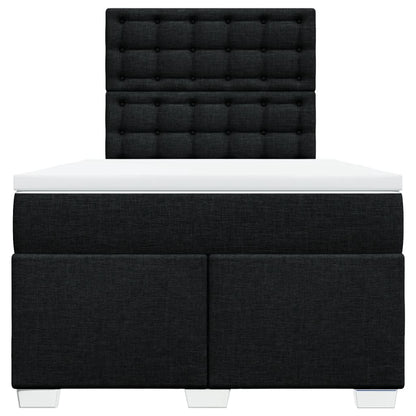 Boxspring met matras stof zwart 120x190 cm
