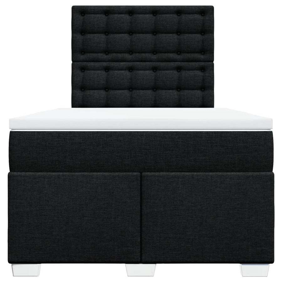 Boxspring met matras stof zwart 120x190 cm