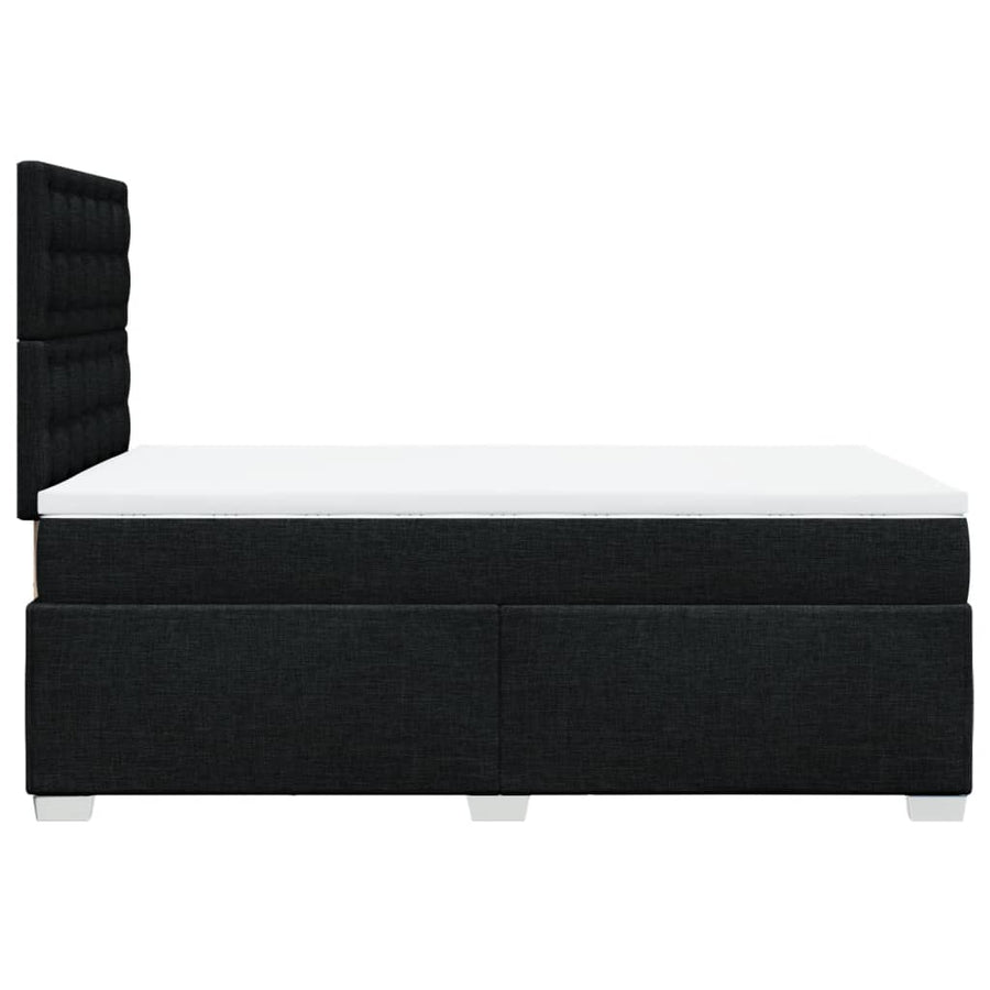 Boxspring met matras stof zwart 120x190 cm