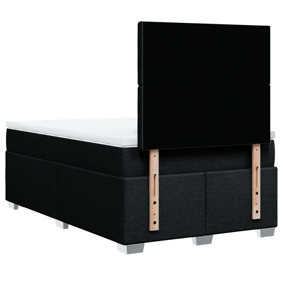 Boxspring met matras stof zwart 120x190 cm