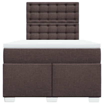 Boxspring met matras stof donkerbruin 120x190 cm