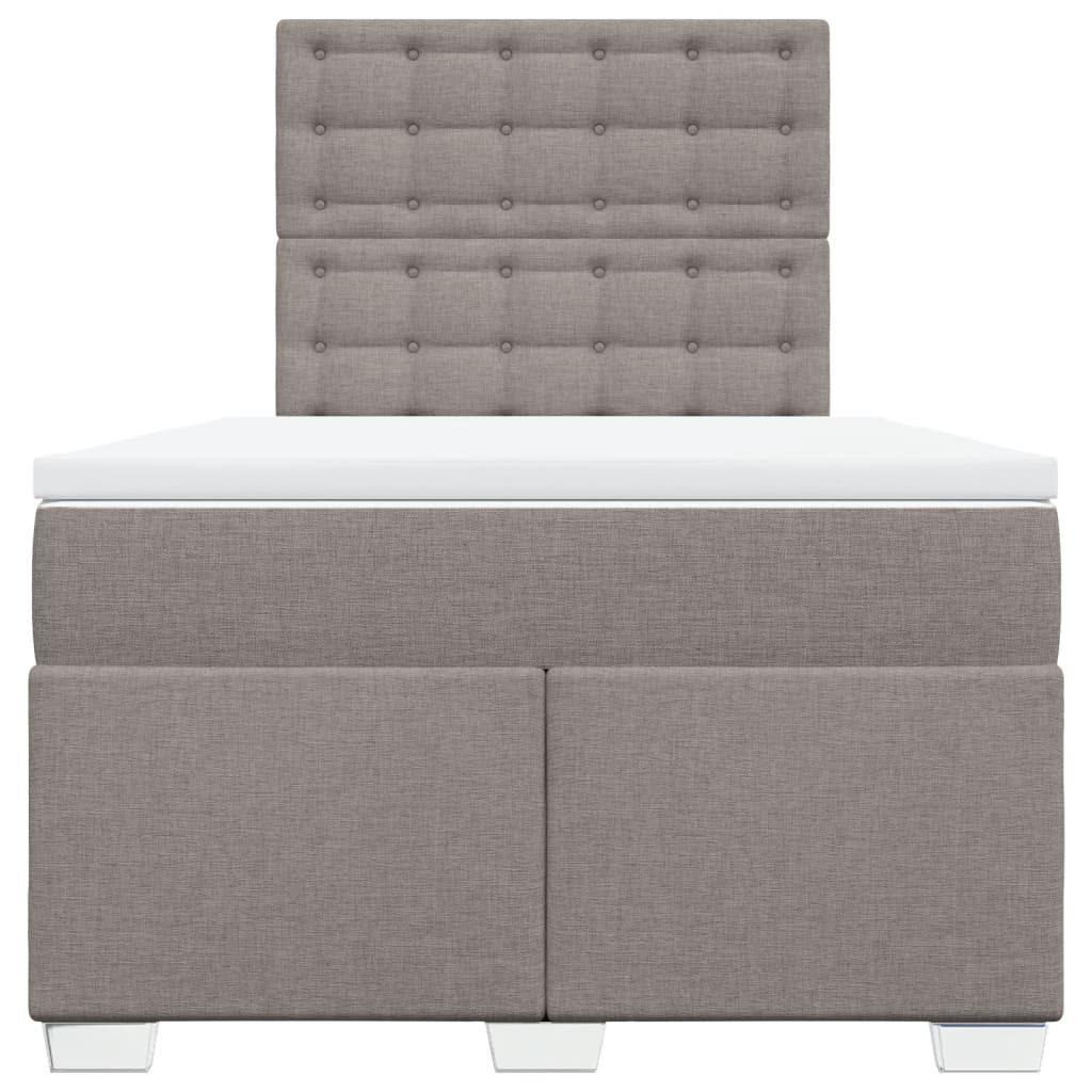 Boxspring met matras stof taupe 120x190 cm