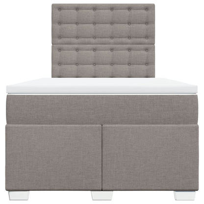 Boxspring met matras stof taupe 120x190 cm