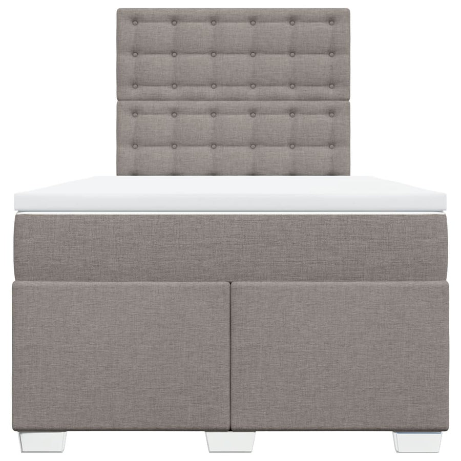 Boxspring met matras stof taupe 120x190 cm