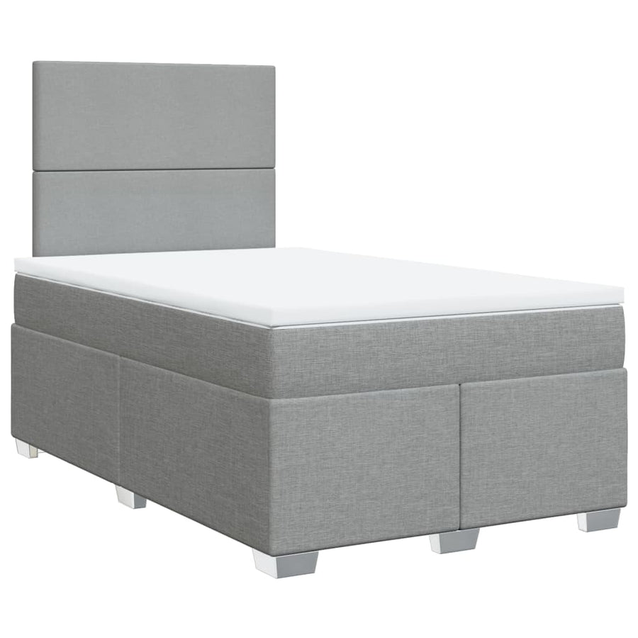 Boxspring met matras stof lichtgrijs 120x200 cm