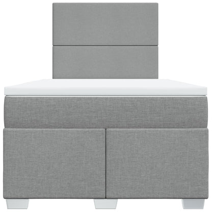 Boxspring met matras stof lichtgrijs 120x200 cm