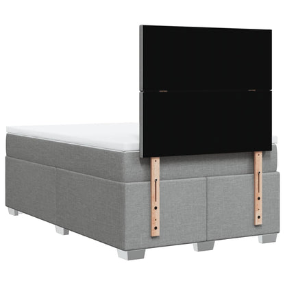 Boxspring met matras stof lichtgrijs 120x200 cm