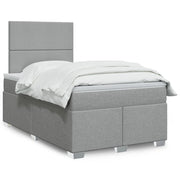 Boxspring 120x200 cm lichtgrijs met matras en topper