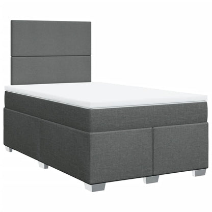 Boxspring met matras stof donkergrijs 120x200 cm