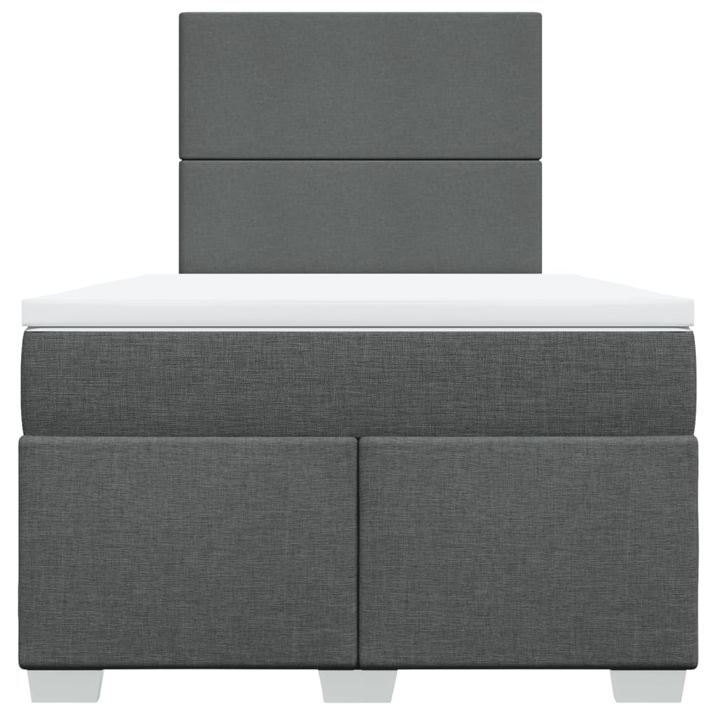 Boxspring met matras stof donkergrijs 120x200 cm