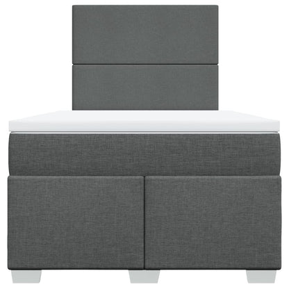Boxspring met matras stof donkergrijs 120x200 cm