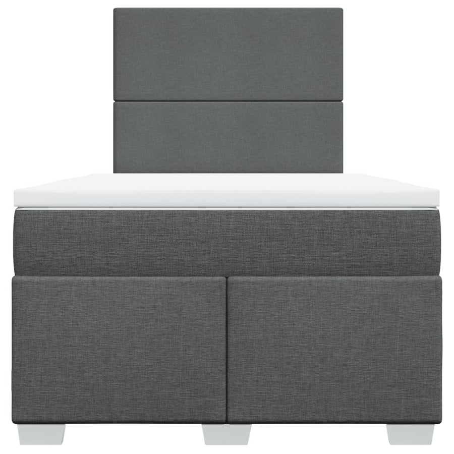 Boxspring met matras stof donkergrijs 120x200 cm