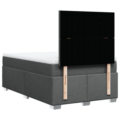Boxspring met matras stof donkergrijs 120x200 cm