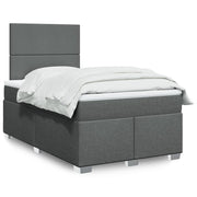 Boxspring 120x200 cm donkergrijs met matras