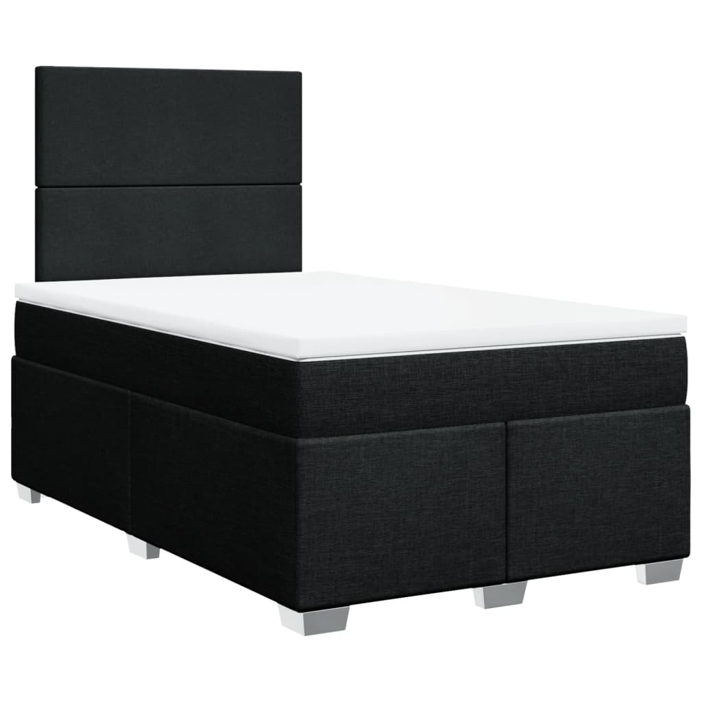 Boxspring met matras stof zwart 120x200 cm