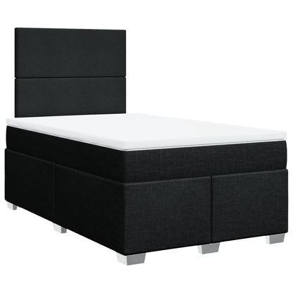 Boxspring met matras stof zwart 120x200 cm
