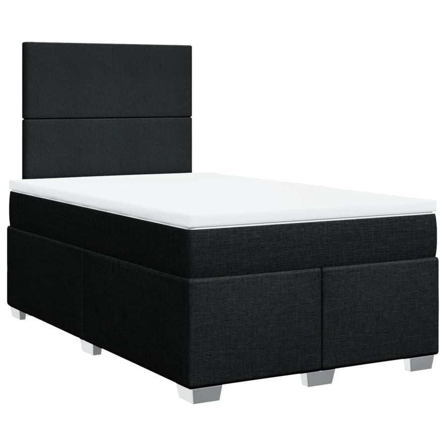 Boxspring met matras stof zwart 120x200 cm