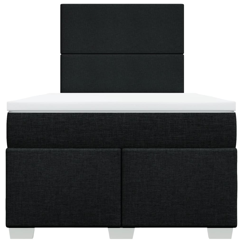 Boxspring met matras stof zwart 120x200 cm