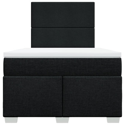 Boxspring met matras stof zwart 120x200 cm