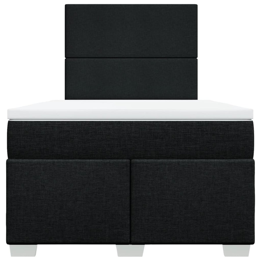 Boxspring met matras stof zwart 120x200 cm